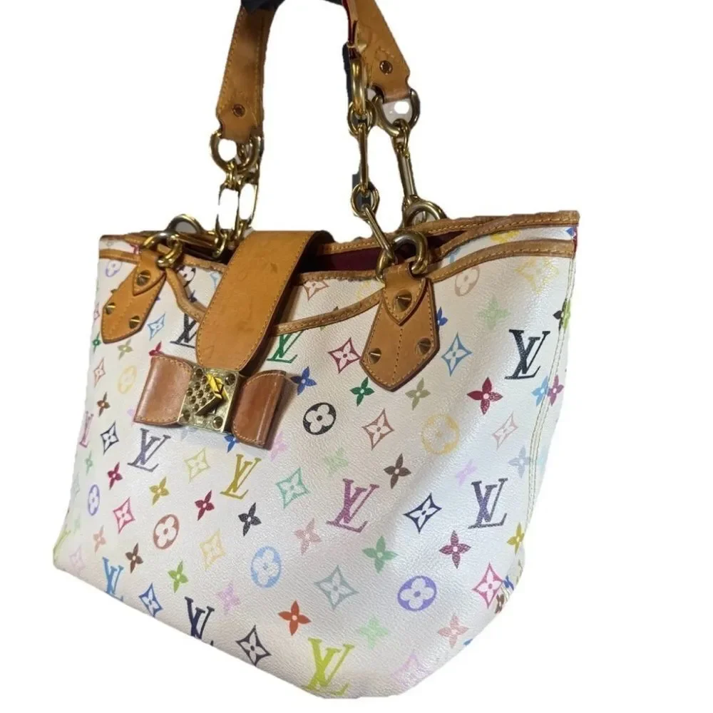 Louis Vuitton Murakami 33 Color Coated Canvas Multicolor LV Anne Shoulder Bag MM